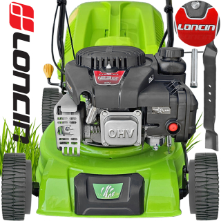 Benzínová kosačka Green Tiger s košom, objem 123 cm³. košík 40 l, šírka rezu 41 cm